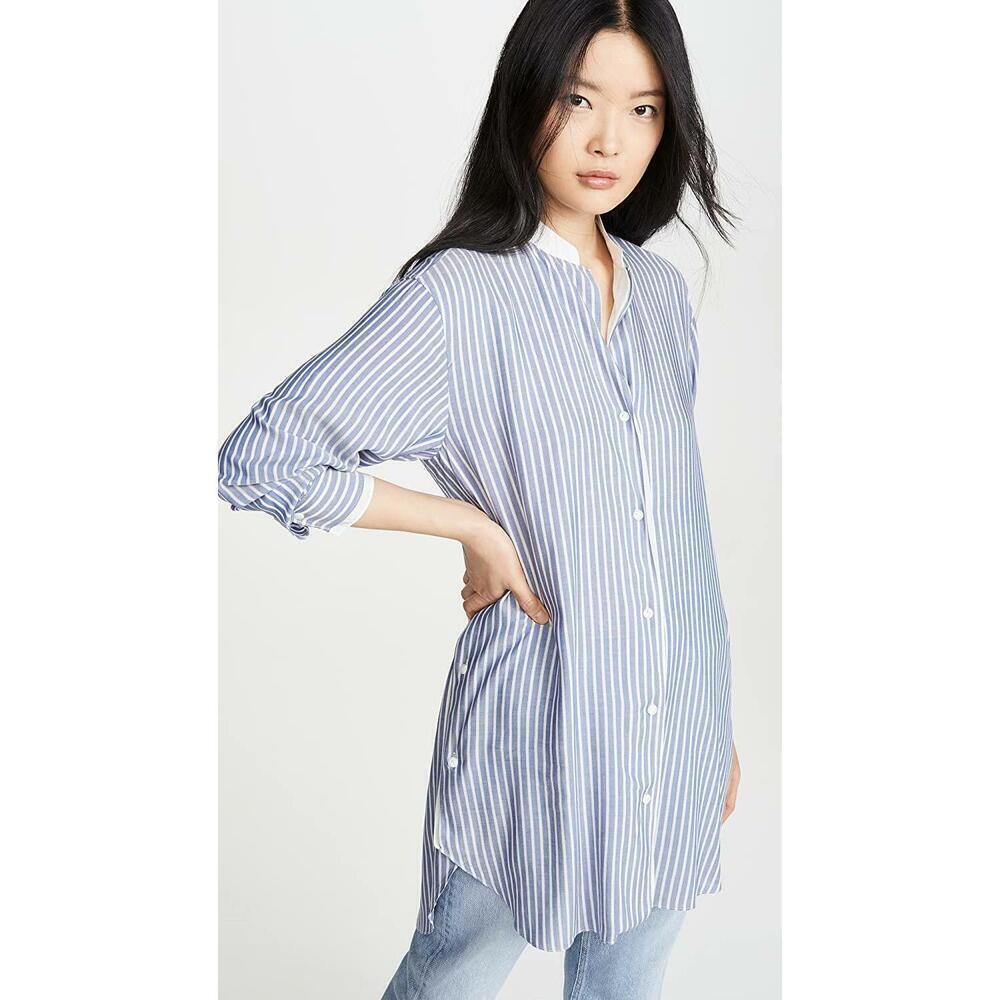 Rag And Bone Margo Tunic Relaxed Fit Button Up Shirt Dress Stripe Size XS $525